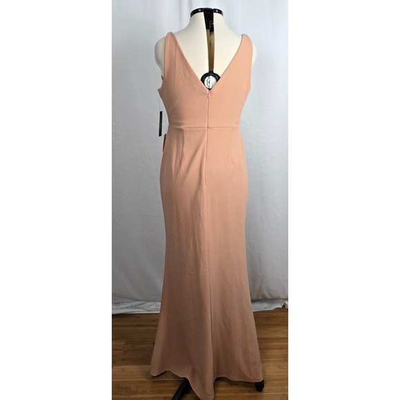 Lulus Formal Party Dress Women's XL Peach Sleeveless Maxi Deep V-Neck NWT - Picture 2 of 16